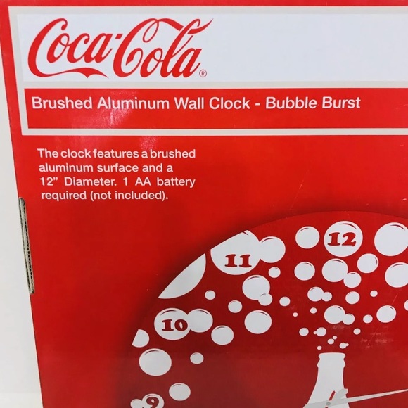 ⏰ NEW Coca Cola Wall Clock Brushed Aluminum Bubble Burst - Picture 4 of 5